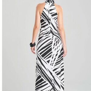 Natori Black and White Backless Maxi Dress